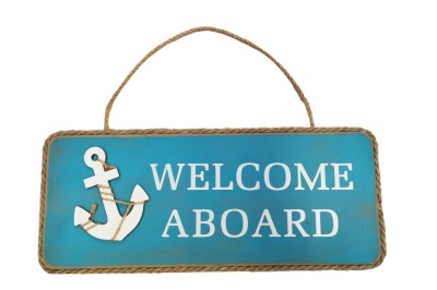"Welcome Aboard" plaque de bois