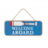 Plaque de bois "Bienvenue à bord"