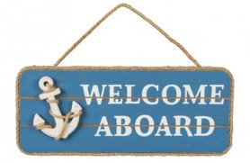 "Welcome Aboard" plaque de bois