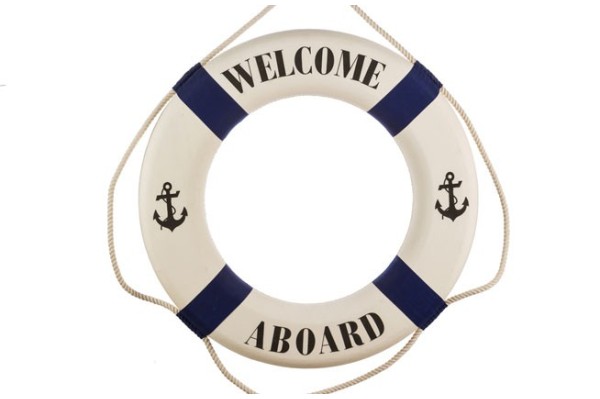 Torribala Bouée De Sauvetage Décorative Murale Bienvenue à Bord - Mousse 50 Cm Bleu