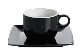 Set 2  tasses café Quadrato Black & White