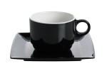 Set 2  tasses café Quadrato Black & White