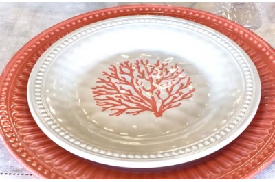 Set 6 Assiette plate HARMONY Coral