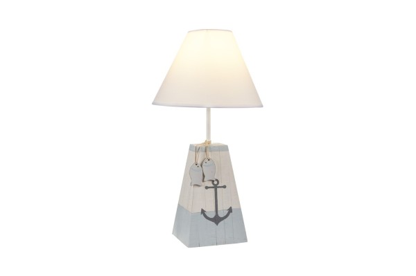 Lampe Ancre Marine En Bois - Éclairage Artisanal Vintage