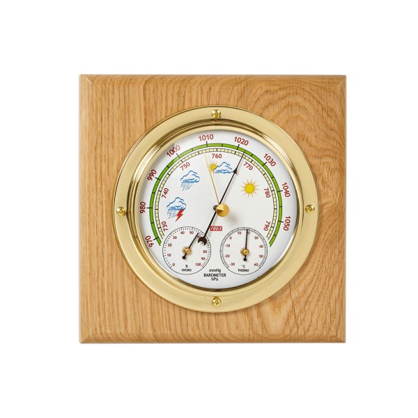 Horloge baromètre & hygromètre laiton - Marineshop : décoration marine